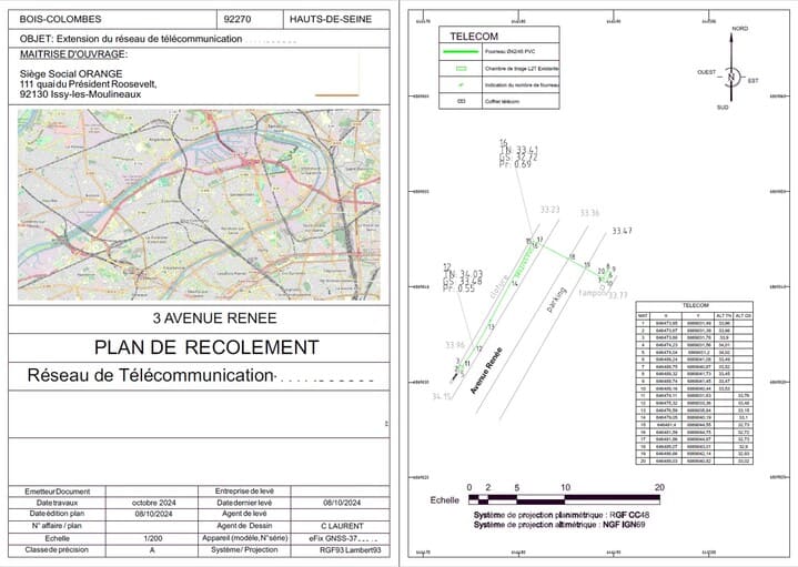 Exemple de plan de récolement personnalisé